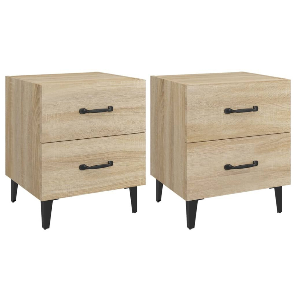 Vidaxl (Sonoma Oak, 2) 1/2X Bedside Cabinet Engineered Wood End Table Nightstand Multi Colours