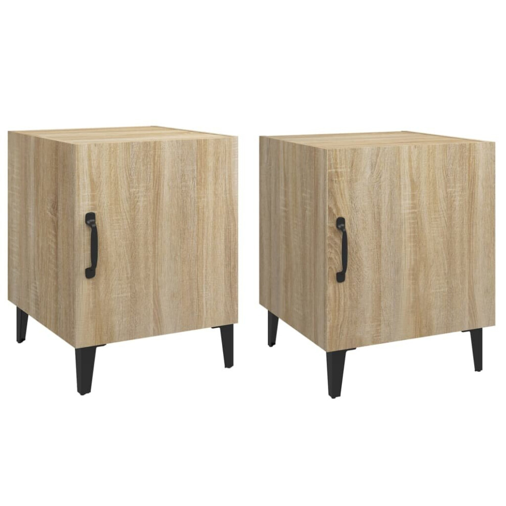 (sonoma oak, 2) vidaXL 1/2x Bedside Cabinet Engineered Wood End Table Nightstand Multi Colours