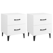 (white, 2) vidaXL 1/2x Bedside Cabinet Engineered Wood End Table Nightstand Multi Colours
