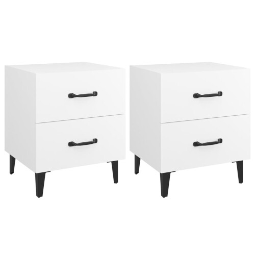 VidaXL (white, 2) vidaXL 1/2x Bedside Cabinet Engineered Wood End Table Nightstand Multi Colours