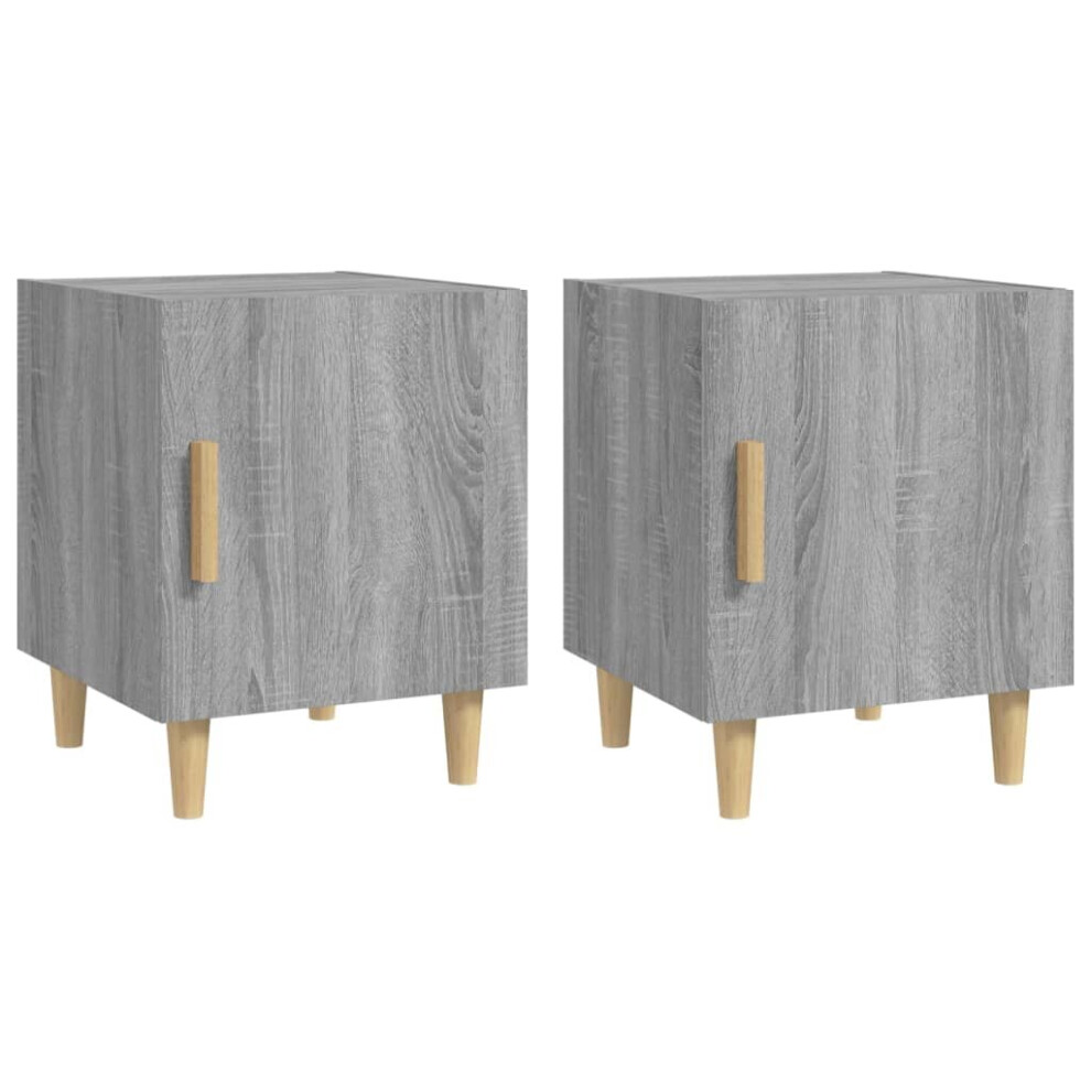 Vidaxl (Grey Sonoma, 2) 1/2X Bedside Cabinet Engineered Wood Nightstand Furniture Multi Colours