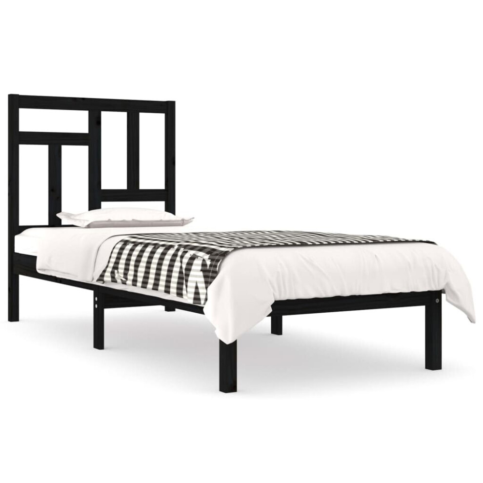 (black, 75 x 190 cm) vidaXL Solid Wood Pine Bed Frame Home Platform Pallet Bed Multi Colours/Sizes