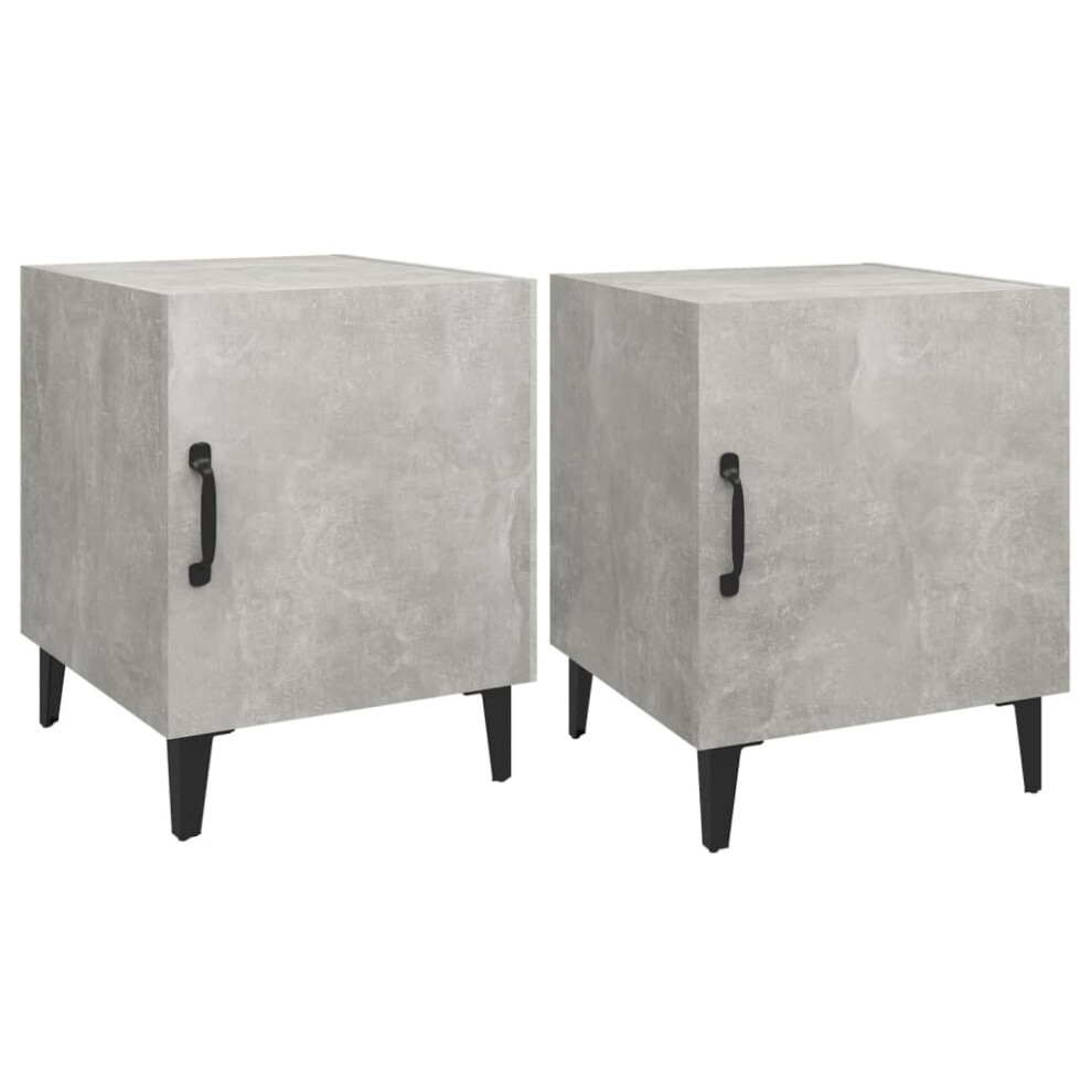 (concrete grey, 2) vidaXL 1/2x Bedside Cabinet Engineered Wood End Table Nightstand Multi Colours