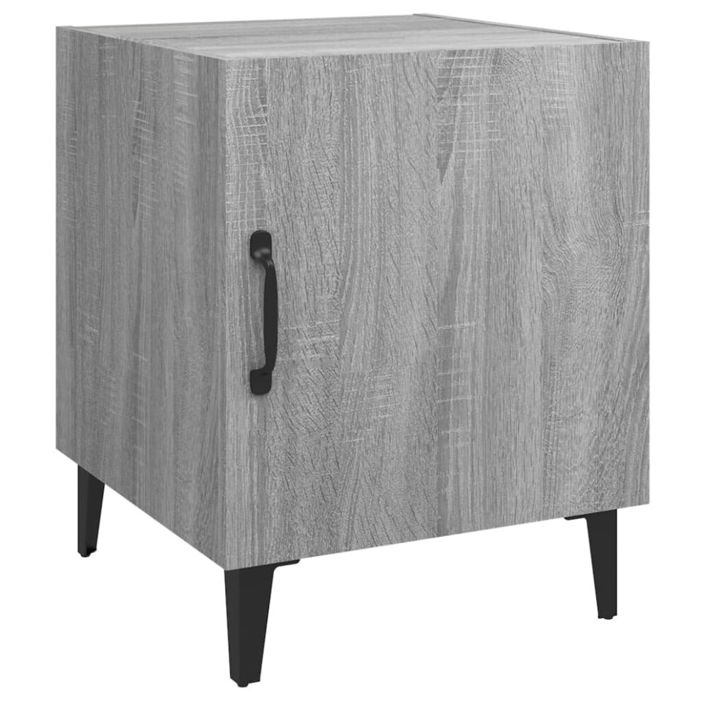 (grey sonoma, 1) vidaXL 1/2x Bedside Cabinet Engineered Wood End Table Nightstand Multi Colours