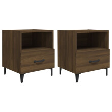 (brown oak, 2) vidaXL 1/2x Bedside Cabinet Engineered Wood End Table Nightstand Multi Colours