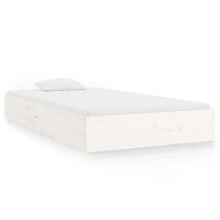 (white, 90 x 200 cm) vidaXL Bed Frame Home Wooden Bedstead Bed Base Mattress Foundation Solid Wood