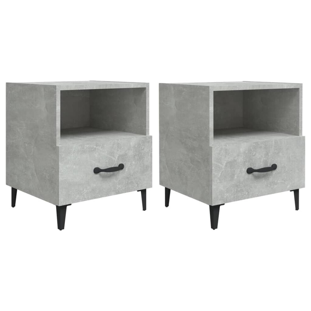 Vidaxl (Concrete Grey, 2) 1/2X Bedside Cabinet Engineered Wood End Table Nightstand Multi Colours