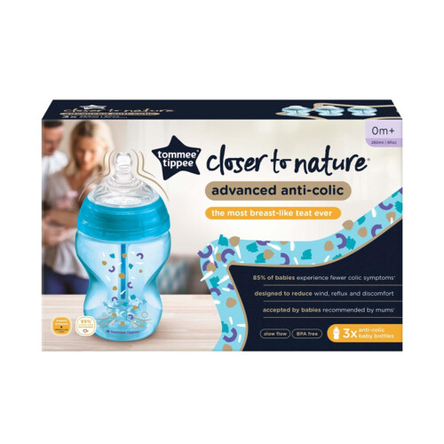 Tommee Tippee Tommee Tippee Advanced Anti-Colic Bottle Sky 260ml 3Pk 1