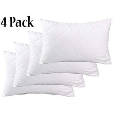 Luxury Pack of 4 Pillow Protectors 100% Cotton Hypoallergenic-Zipped