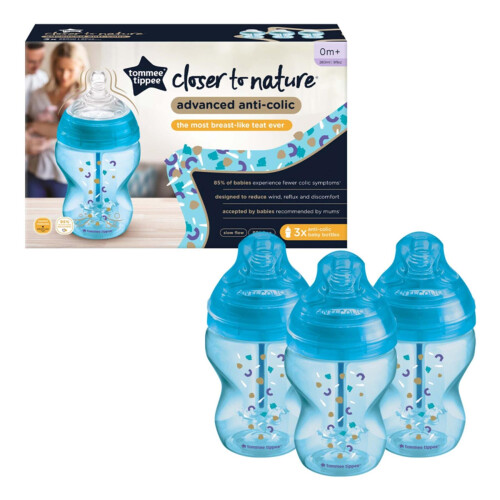 Tommee Tippee Tommee Tippee Advanced Anti-Colic Bottle Sky 260ml 3Pk