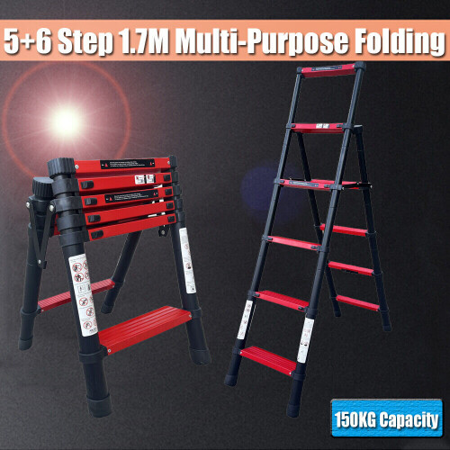 1.7M/5+6 Step Folding A-Frame Ladder Aluminium Alloy Steps Ladder