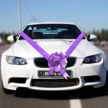 (Cadbury Purple, 1 Bow & 7m Ribbon) Time to Sparkle Wedding Car Ribbon Decoration Kit Set of 1 3 5 Large Bows Wrapping Romantic