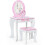Costway Kids Vanity Table and Chair Set Princess Dressing Table W/ Mirror 1