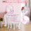 Costway Kids Vanity Table and Chair Set Princess Dressing Table W/ Mirror 2
