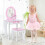 Costway Kids Vanity Table and Chair Set Princess Dressing Table W/ Mirror 3
