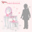 Costway Kids Vanity Table and Chair Set Princess Dressing Table W/ Mirror 7