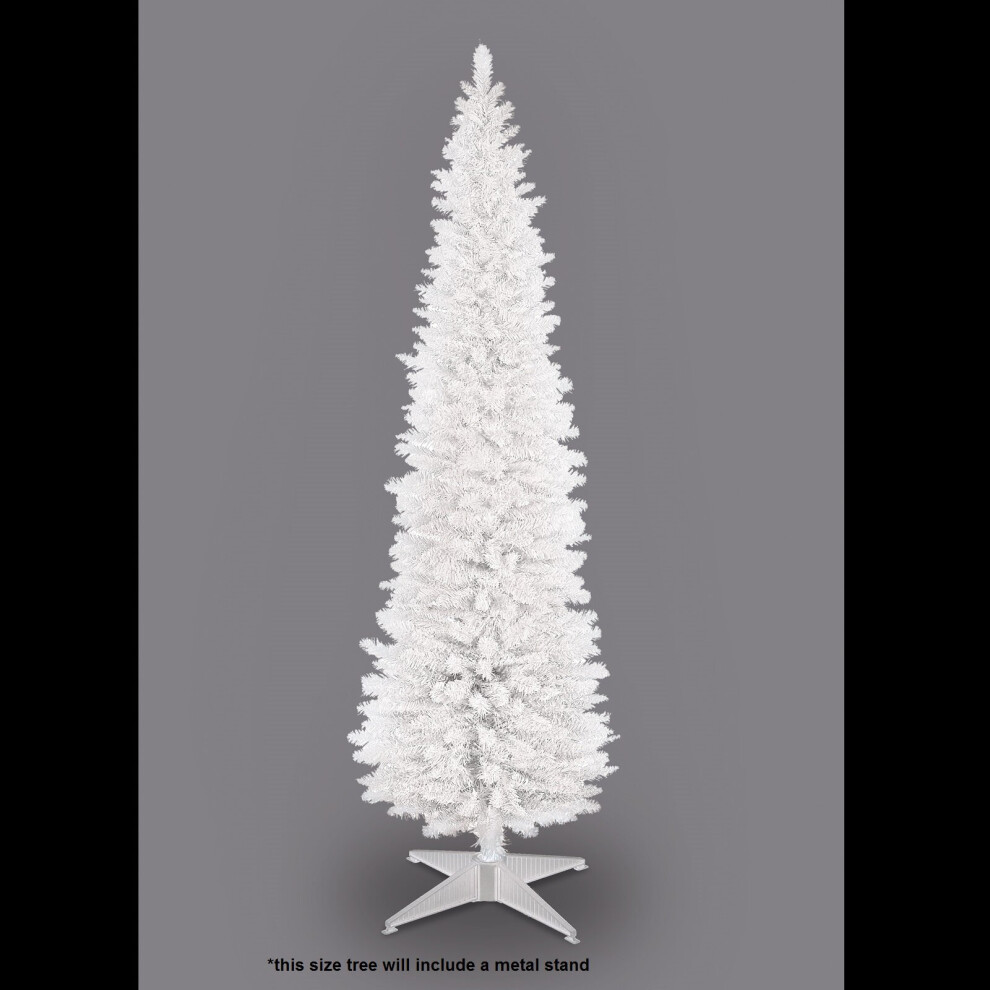 (8ft/240cm) Christmas Tree Slim White Pencil 4ft 5ft 6ft 7ft 8ft