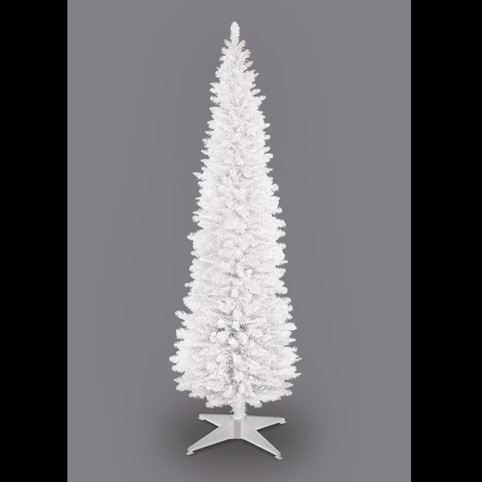 (7ft/210cm) Christmas Tree Slim White Pencil 4ft 5ft 6ft 7ft 8ft