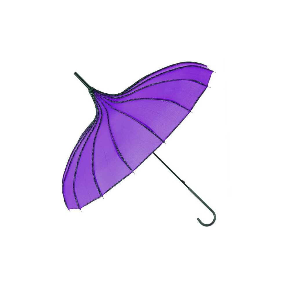 Boutique Ribbed Pagoda Umbrella by Soake - Violet