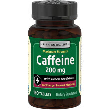 FITNESSLABS Caffeine 200mg 120 TABLETS & Green Tea VEGETARIAN FORMULA