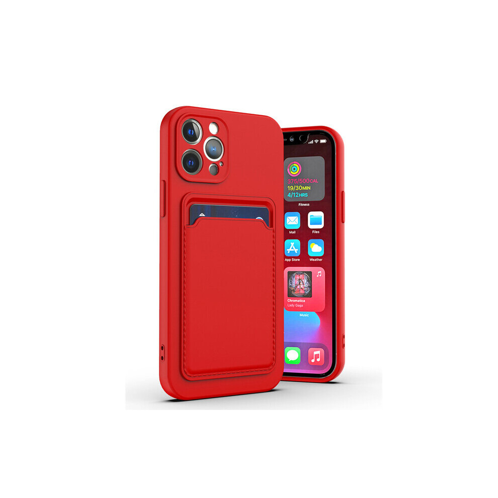 Silicone Card Holder Protection Case Compatible With Iphone 14Pro/15Pro In Red 5060986940191