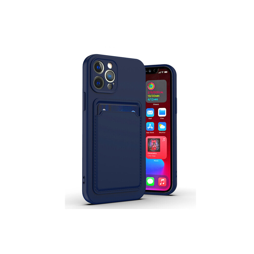 Silicone Card Holder Protection Case Compatible With Iphone 14Pm/15Pm In Navy Blue 5060986940436