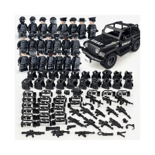 23PCS Military Soldier Black SWAT Jeeps Minifigure
