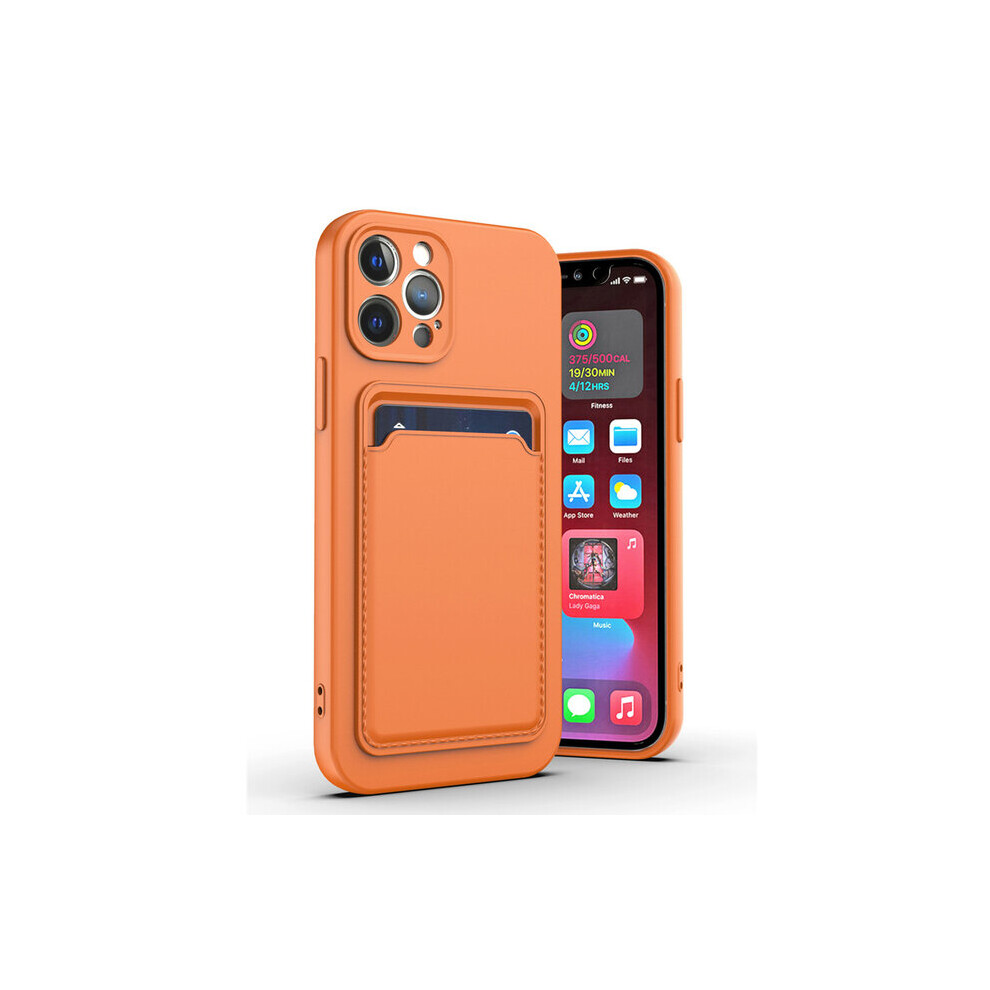 Silicone Card Holder Protection Case Compatible With Iphone 14Pm/15Pm In Orange 5060986940467