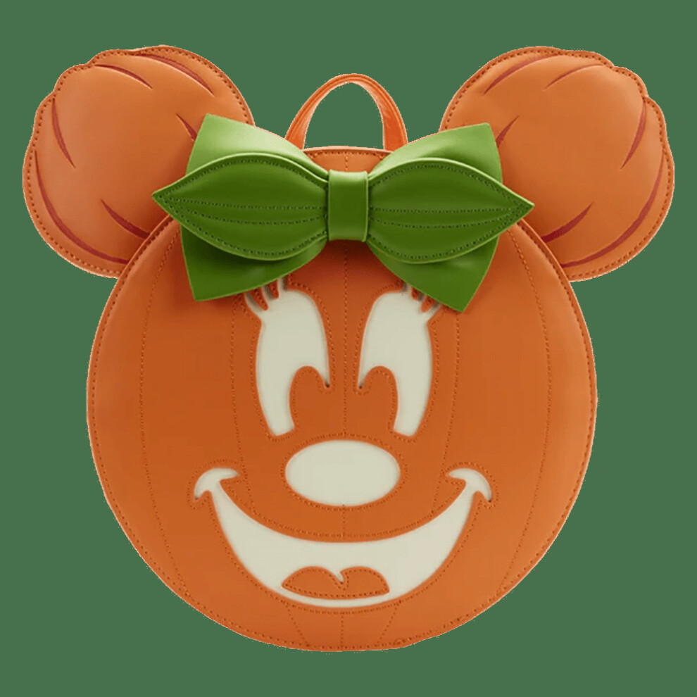 Disney Glow Face Minnie Pumpkin Loungefly Mini Backpack