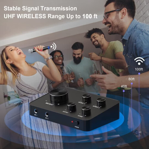 Rybozen Wireless Microphones Karaoke Mixer System Karaoke Machine 2