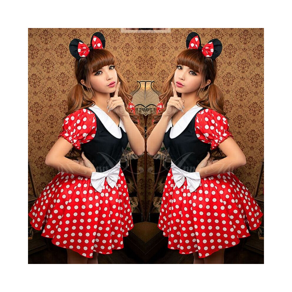 Womens Adult Cartoon Sexy Minnie Mouse Costume Polka Dots Halloween Fancy  Dress on OnBuy