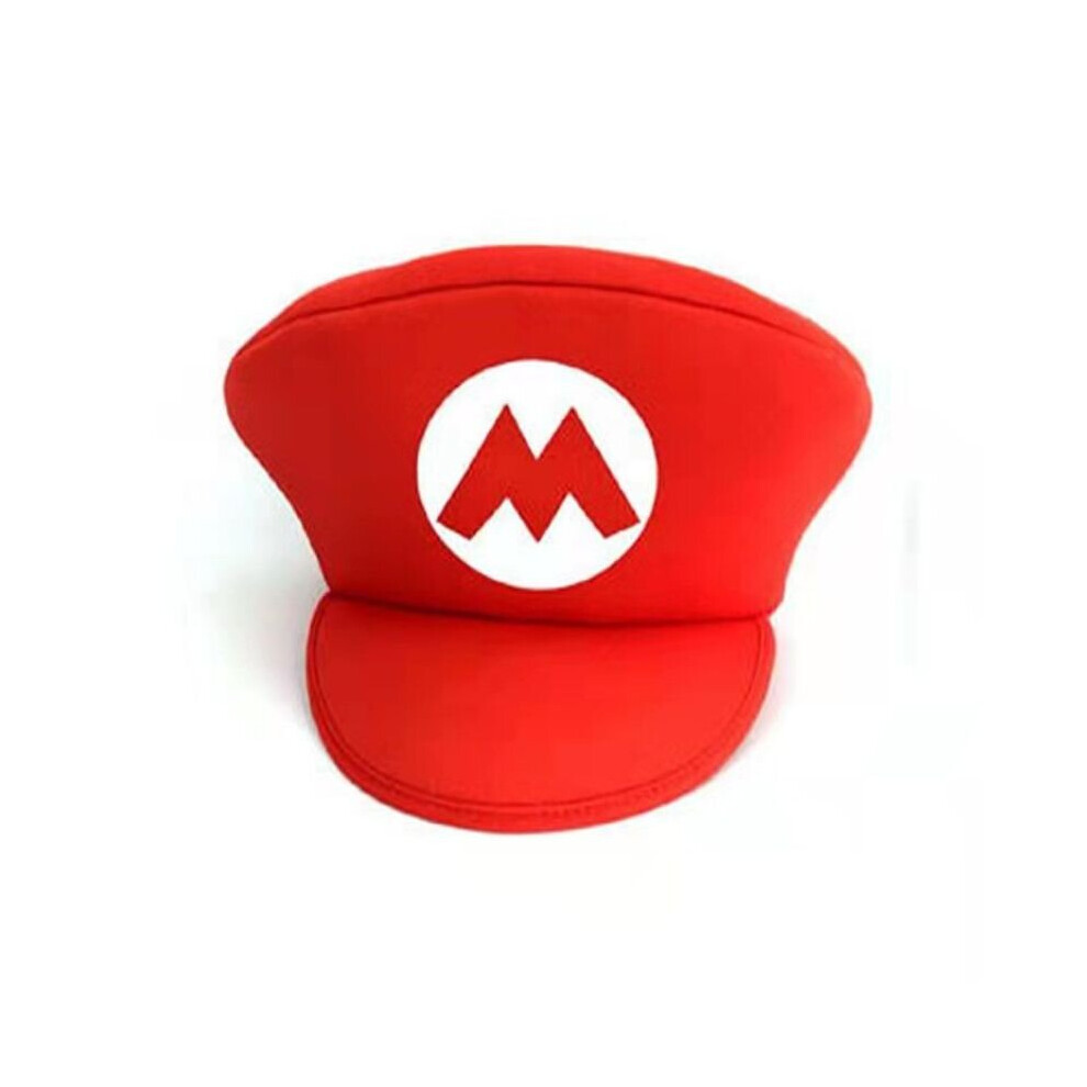(Red) Mario Super Anime Game Luigi Bros Cosplay Hat Adult Kids Halloween Costume Props Red