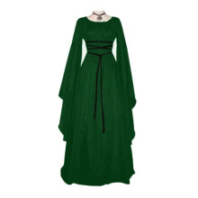 (Green, XL) Womens Dress Medieval Vintage Victorian Renaissance Gothic Costume Gown Dress