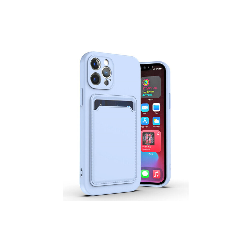 Silicone Card Holder Protection Case Compatible With Iphone 14 Plus/15 Plus In Lavender Purple 5060986940313