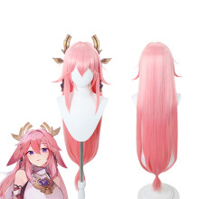 (Yae Miko) Genshin Venti Keqing Impact Yae Miko Cosplay Wigs Heat Resistant Synthetic Hair