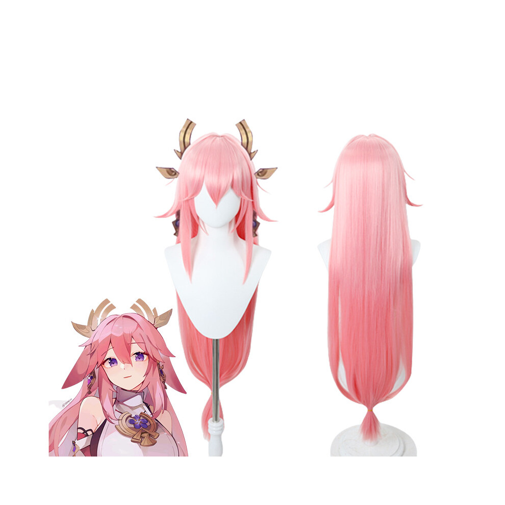 (Yae Miko) Genshin Venti Keqing Impact Yae Miko Cosplay Wigs Heat Resistant Synthetic Hair Not,Specified
