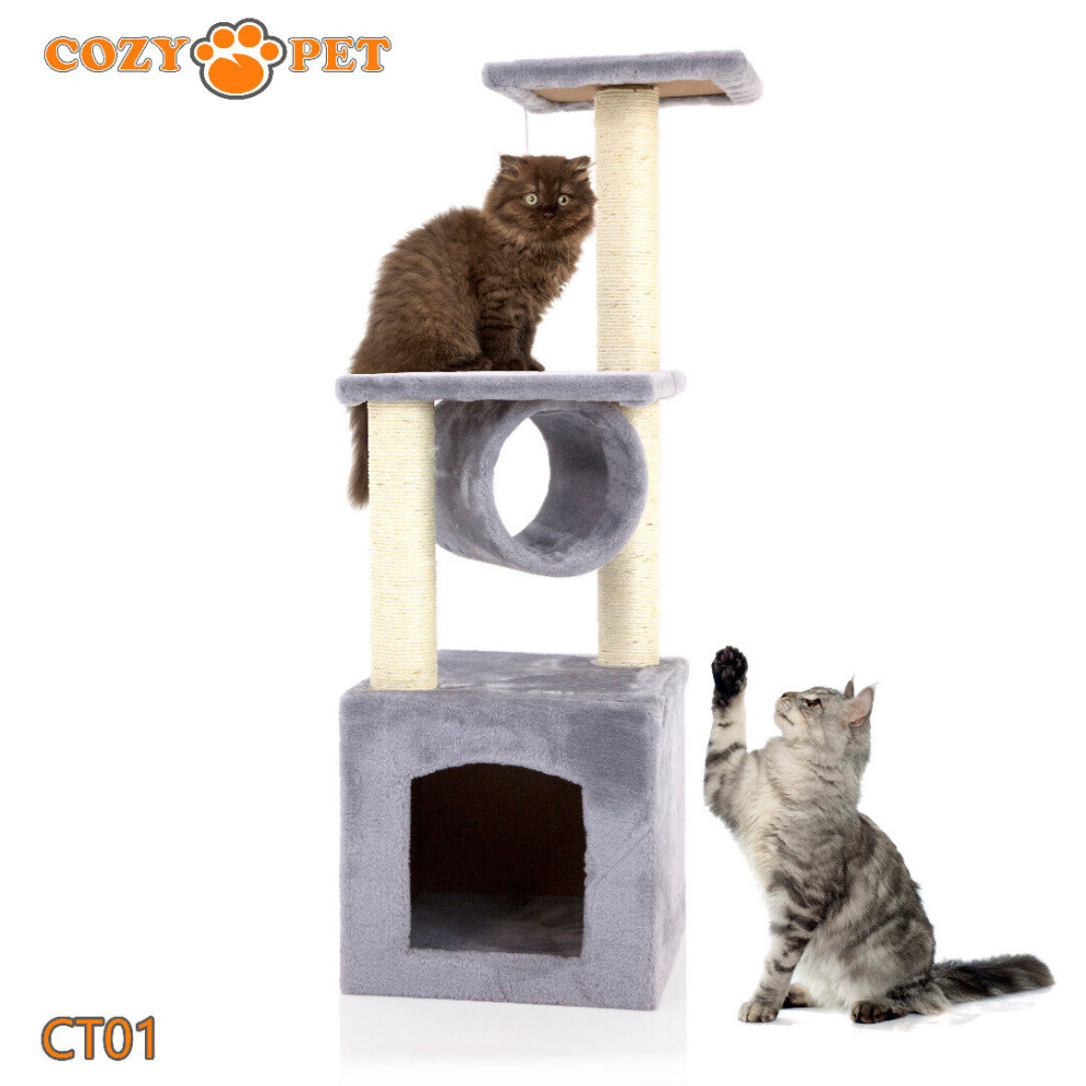 Cat Tree Light Grey Cozy Pet Sisal Scratching Post Scratcher CT01-Grey