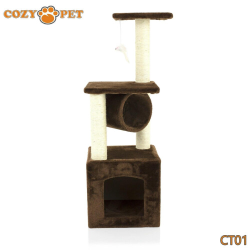 COZY PET Cat Tree By Cozy Pet Sisal Scratching Post Kitten Cat Trees CT01-Choc 2