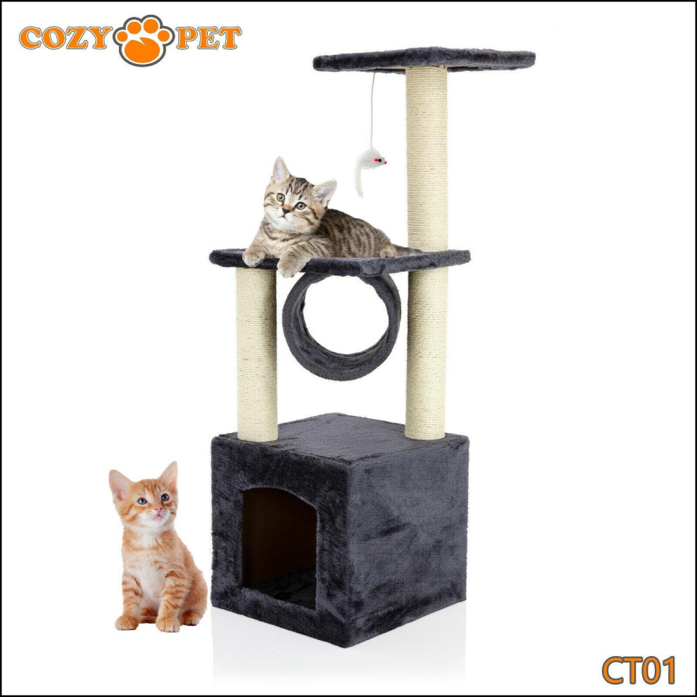 Cozy Pet Cat Tree By Sisal Scratching Post Kitten Cat Trees Ct01- Dark/Grey