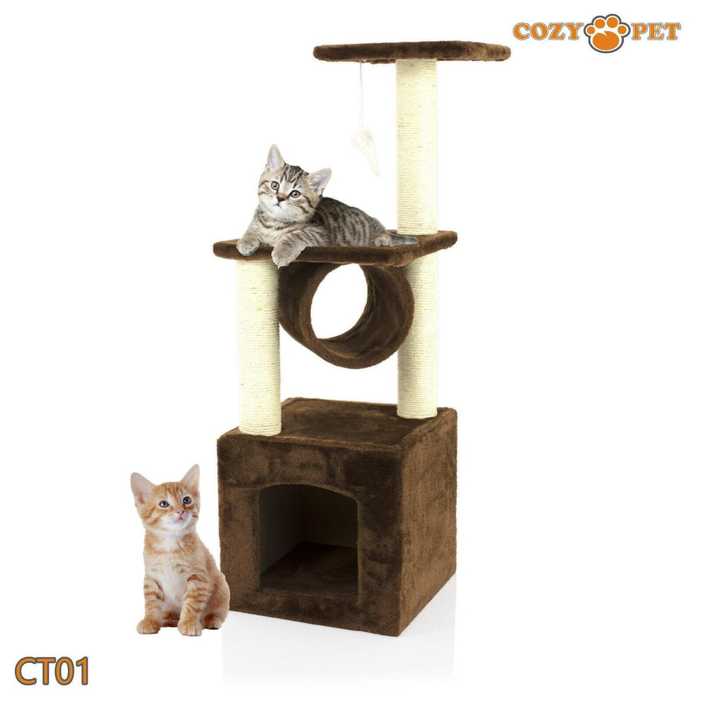 Cat Tree By Cozy Pet Sisal Scratching Post Kitten Cat Trees CT01-Choc