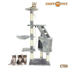 Cat Tree By Cozy Pet Sisal Scratching Post Kitten Cat Trees CT03-Grey