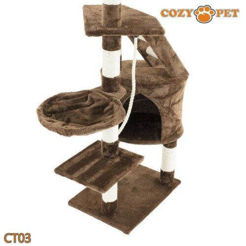COZY PET Cat Tree By Cozy Pet Sisal Scratching Post Kitten Cat Trees CT03-Choc 2