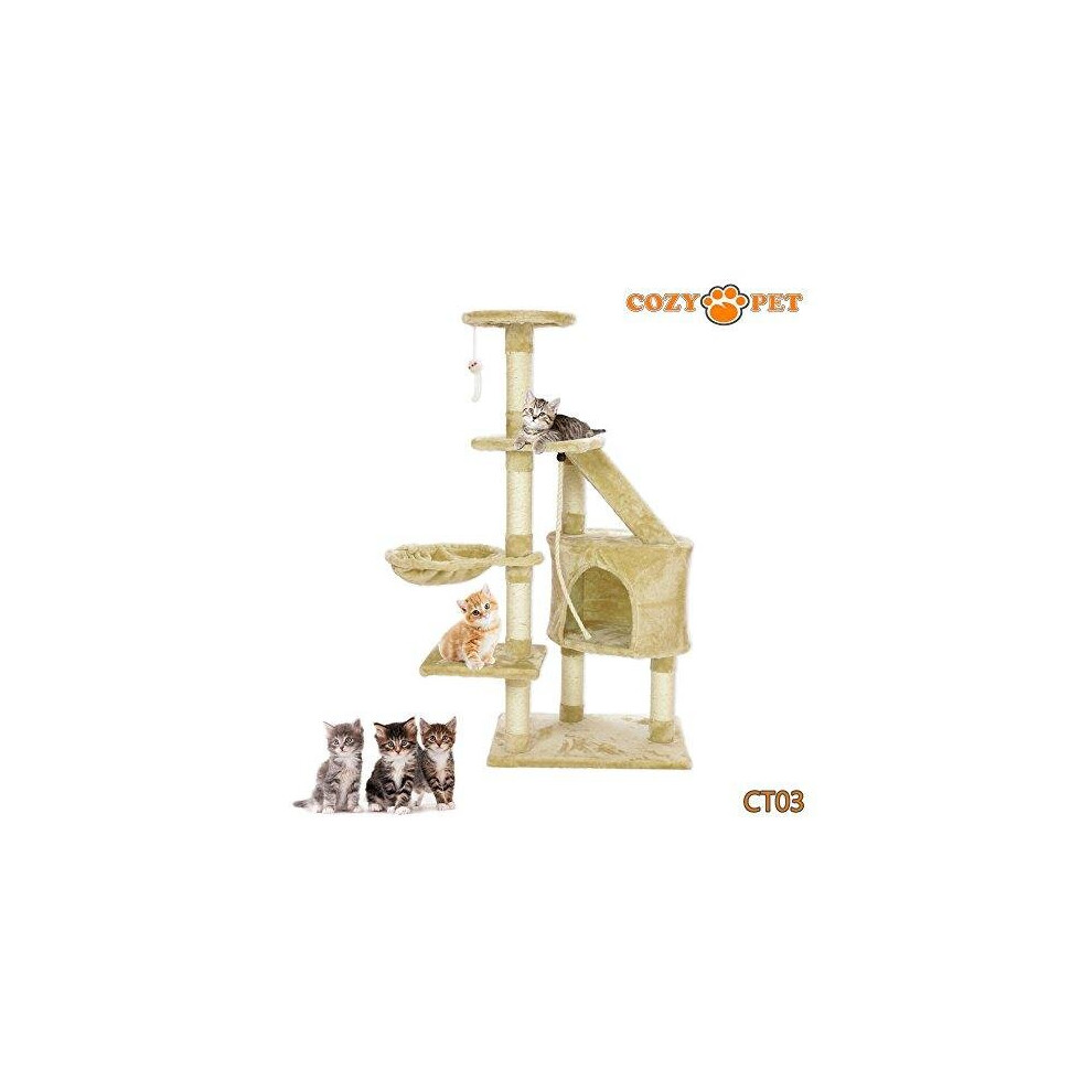 Cozy Pet Cat Tree By Sisal Scratching Post Kitten Cat Trees Ct03- Beige