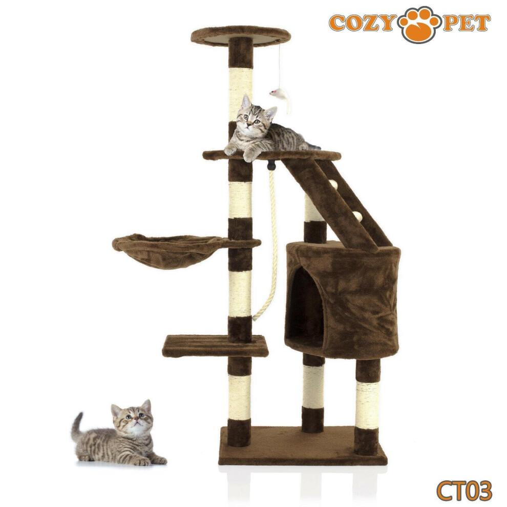Cozy Pet Cat Tree By Sisal Scratching Post Kitten Cat Trees Ct03-Choc