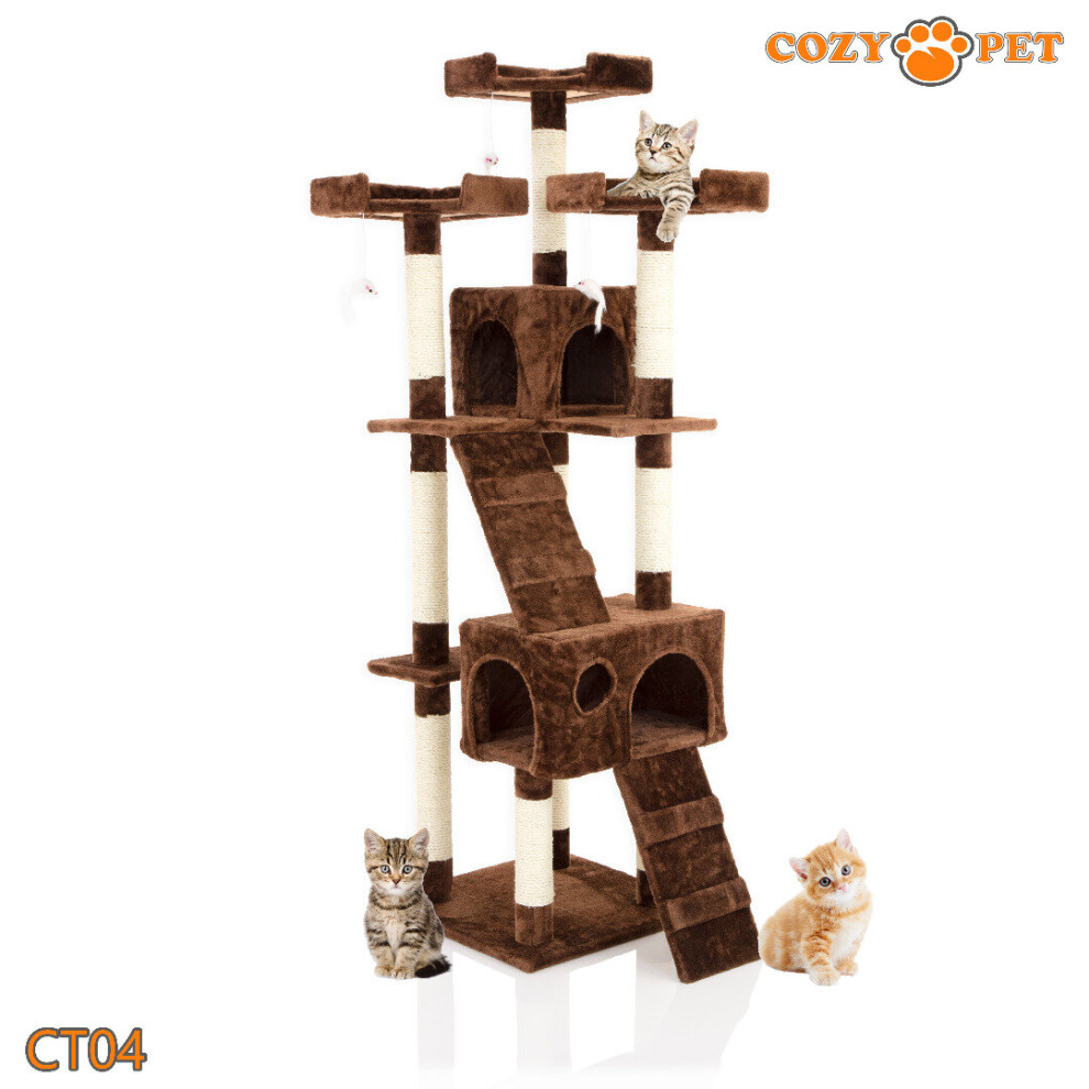 Cat Tree By Cozy Pet Sisal Scratching Post Kitten Cat Trees CT04-Choc