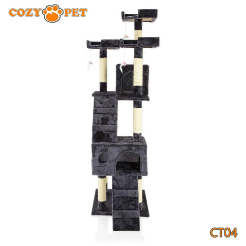COZY PET Cat Tree By Cozy Pet Sisal Scratching Post Kitten Cat Trees CT04-Dark Grey 2