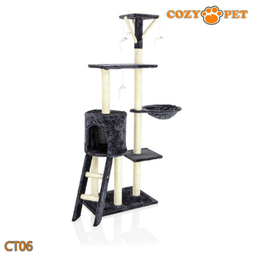 COZY PET Cat Tree By Cozy Pet Sisal Scratching Post Kitten Cat Trees CT06-Dark Grey 1
