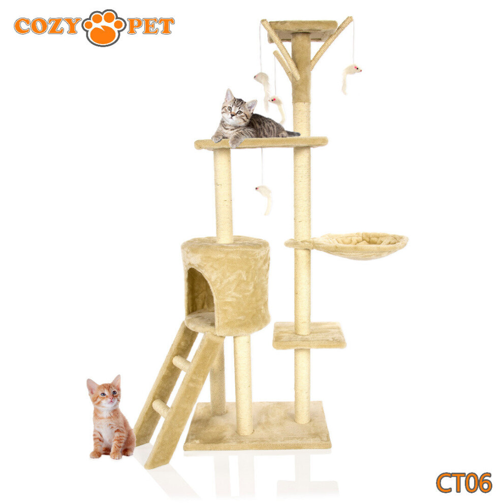 Cat Tree By Cozy Pet Sisal Scratching Post Kitten Cat Trees CT06-Beige