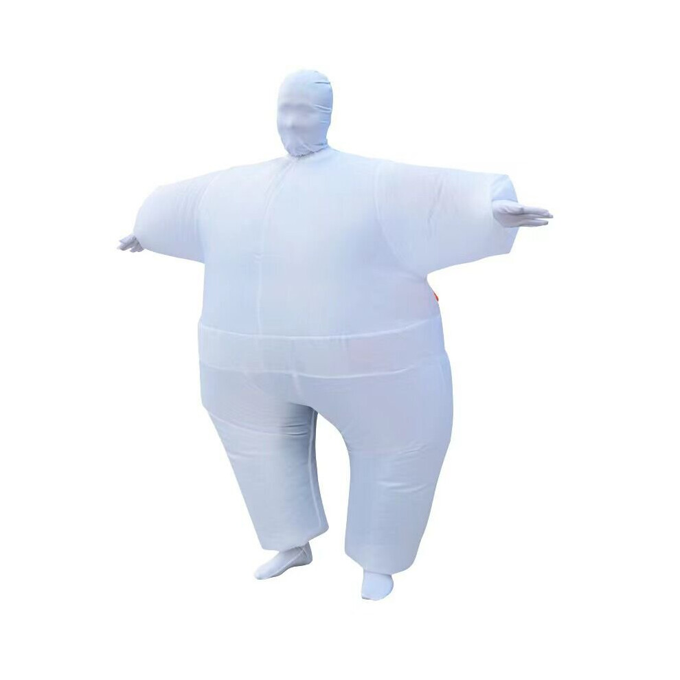 (WHITE) Fat Suit Adult Inflatable Costume Chub Sumo Blow Up Colorful Halloween Costume