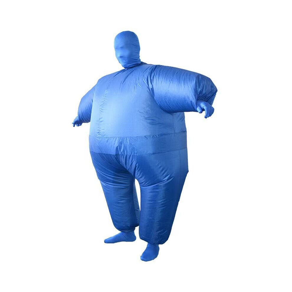 (BLUE) Fat Suit Adult Inflatable Costume Chub Sumo Blow Up Colorful Halloween Costume
